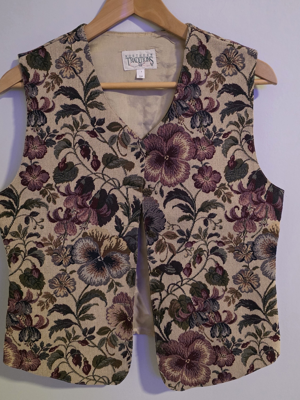 Northern Traditions Floral Tapestry Vest Women’s Small Cottagecore Vintage Style